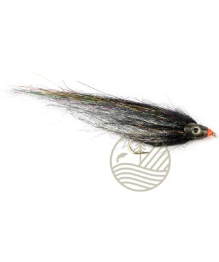 Mouche Streamer Tinsel Skullhead Silver & Black