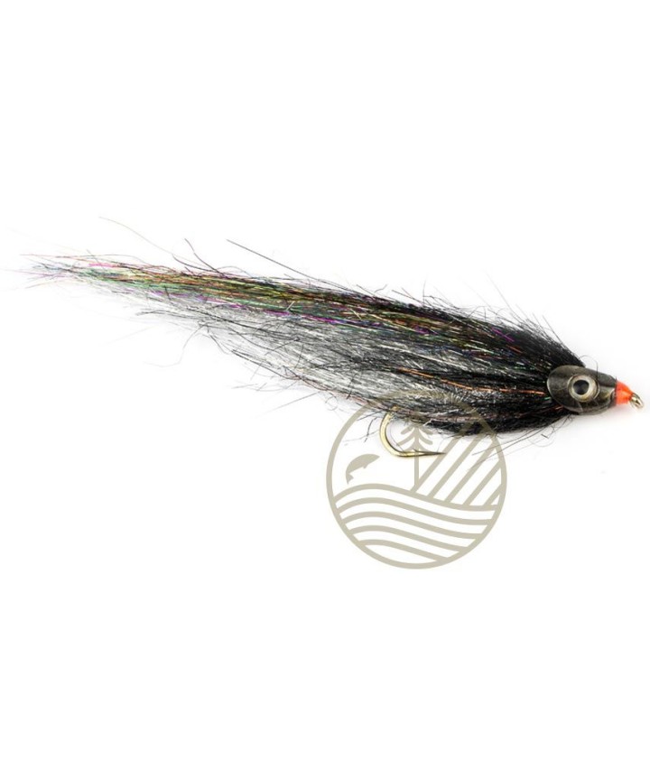 Mouche Streamer Tinsel Skullhead Silver & Black