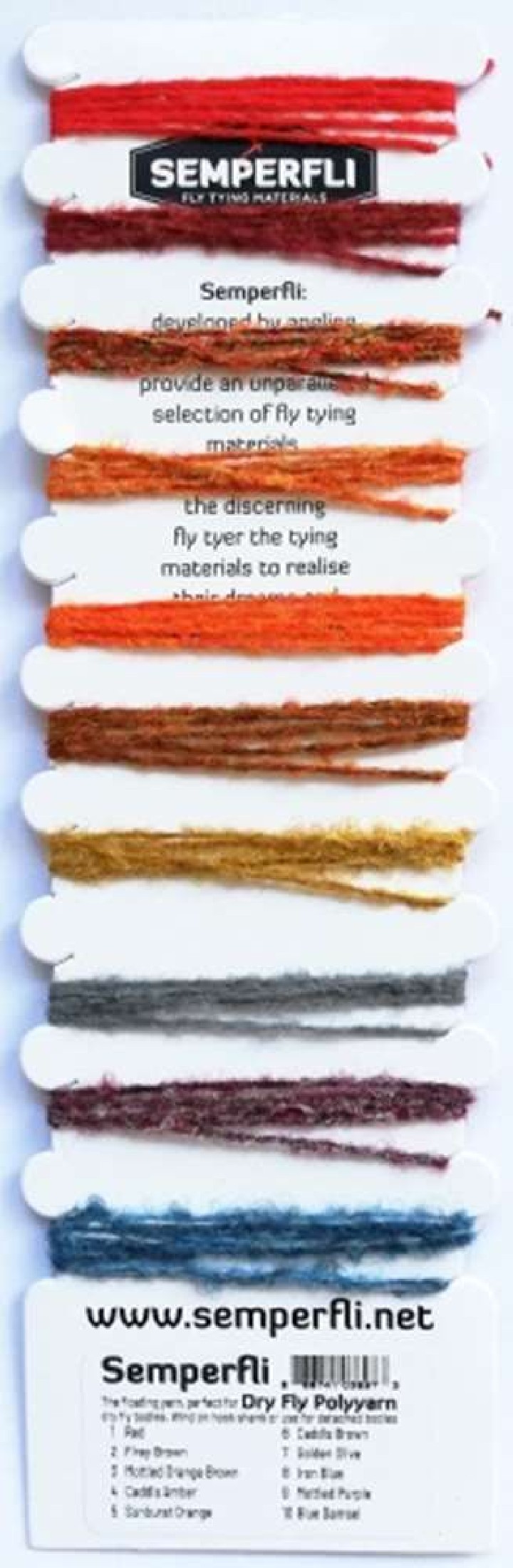 SEMPERFLI Dry Fly Polyyarn Sample Card