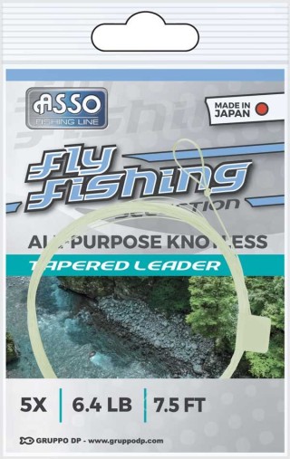 ASSO Knotless Tapered Leader Moss Green 9ft