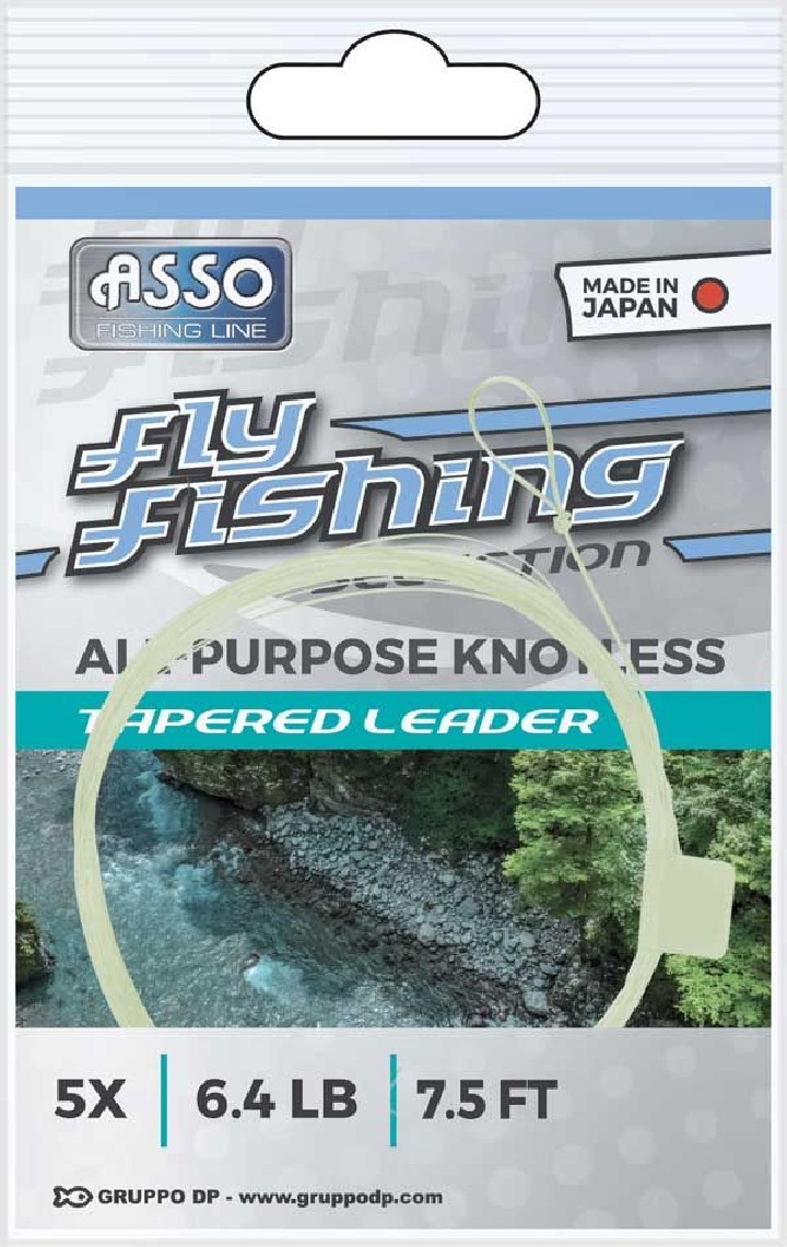 ASSO Knotless Tapered Leader Moss Green 9ft
