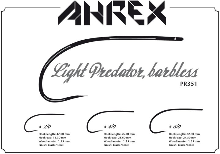 Hameçon mouche AHREX PR351 Light Predator Barbless | PLC FLY SHOP