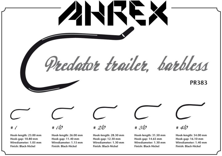 Hameçon mouche AHREX PR383 Trailer Hook Predator Barbless