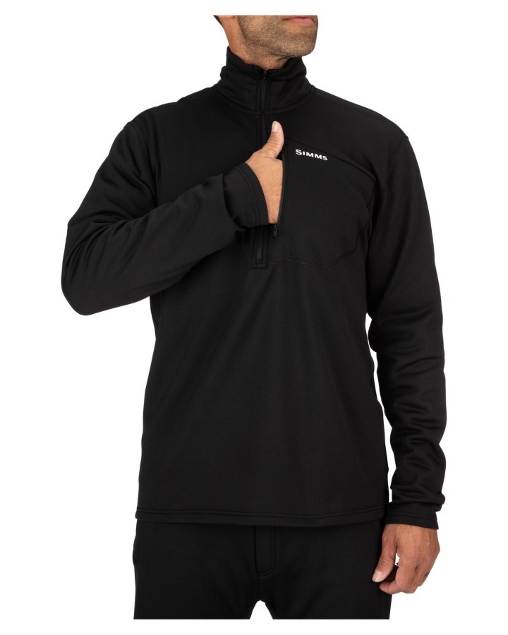 SIMMS Thermal 1/4 Zip Top Black | PLC-PECHE.FR