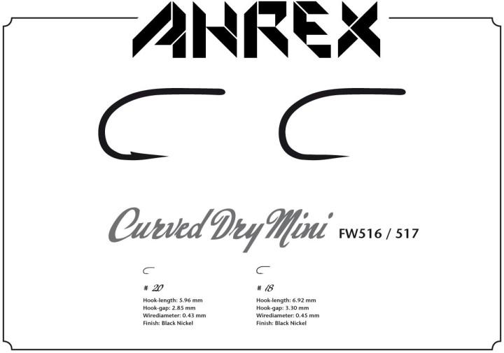 Hameçon mouche AHREX FW517 Curved Dry Mini Barbless | PLC-PECHE.FR