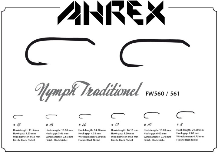 Hameçon mouche AHREX FW561 Traditional Nymph Barbless | PLC FLY SHOP
