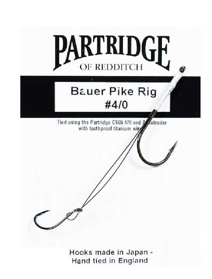 Hameçon Partridge Bauer pike Rig 4/0 - PLC FLY SHOP