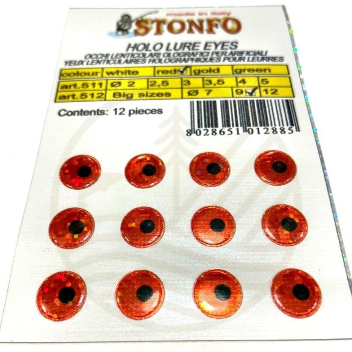 Yeux STONFO Red x12 | PLC-PECHE.FR