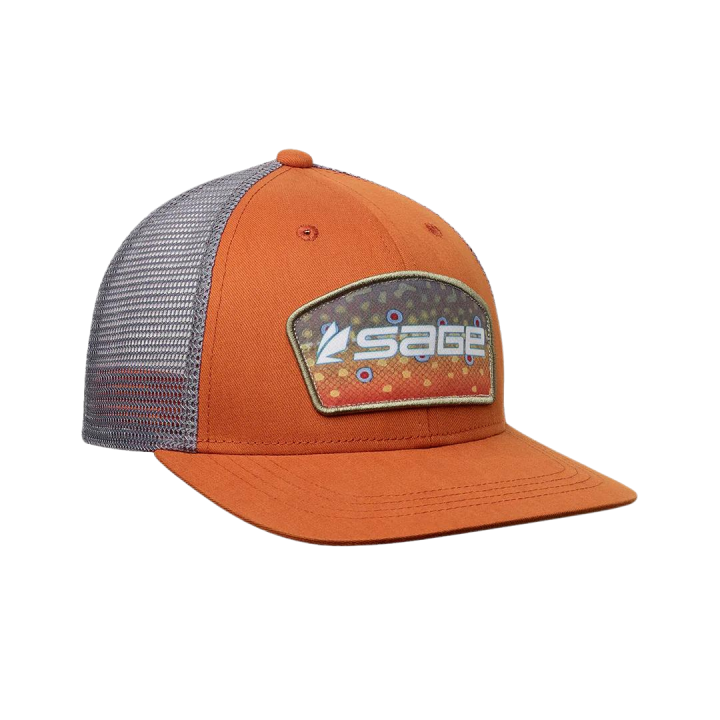 Casquette SAGE Patch Trucker Orange Brook Trout | PLC-PECHE.FR