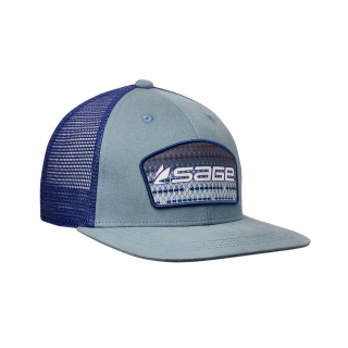 Casquette SAGE Patch Trucker Blue Stripper | PLC-PECHE.FR