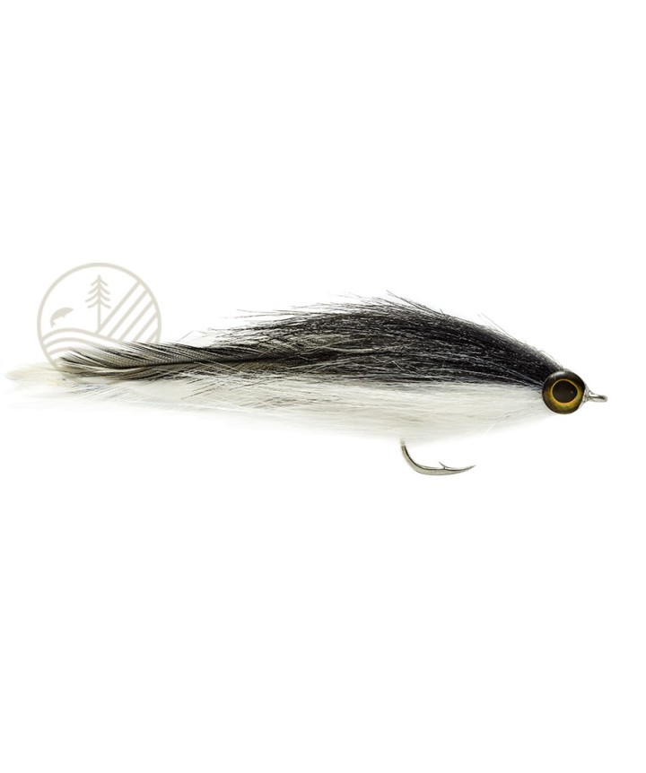 Mouche Two Tone Brushy Black & White FULLING MILL | PLC-PECHE.FR