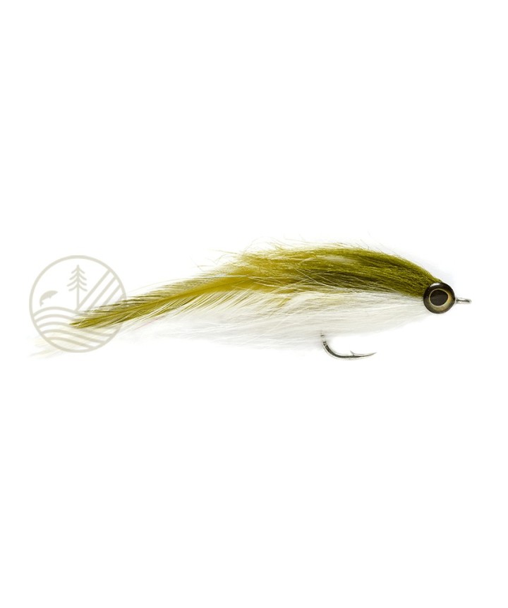 Mouche Two Tone Brushy White & Olive FULLING MILL | PLC-PECHE.FR