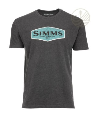 T-shirt SIMMS Logo Frame Charcoal Heather | PLC-PECHE.FR