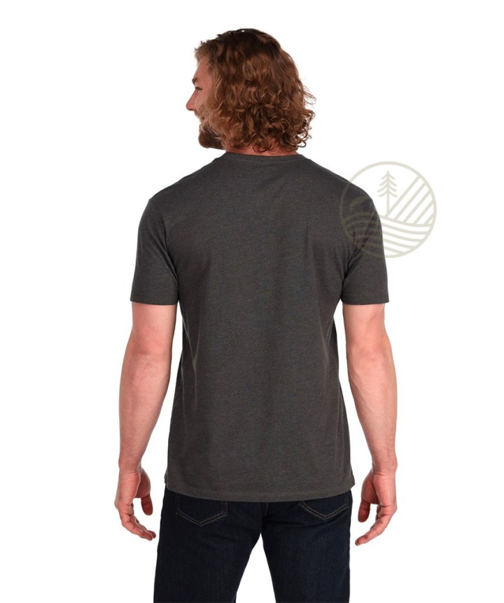 T-shirt SIMMS Logo Frame Charcoal Heather | PLC-PECHE.FR