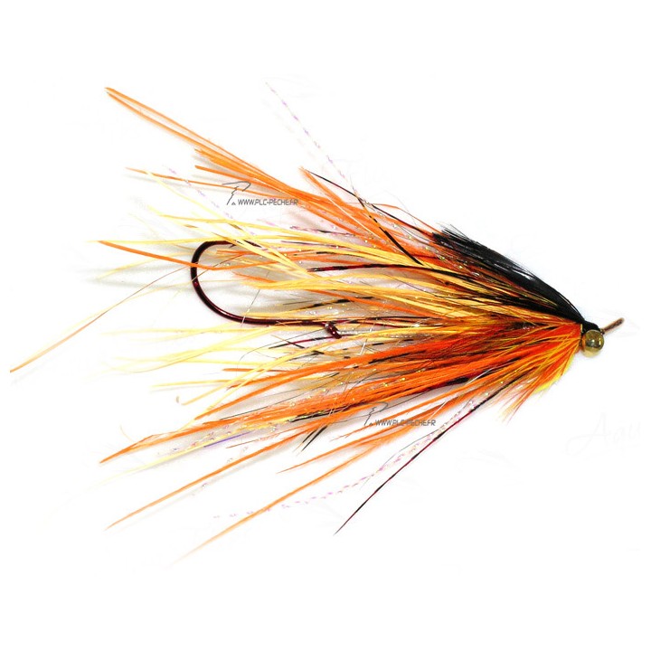 Mouche AQUAFLIES Steelhead Stu's Mini Ostrich Intruder Golden Orange | PLC-PECHE.FR