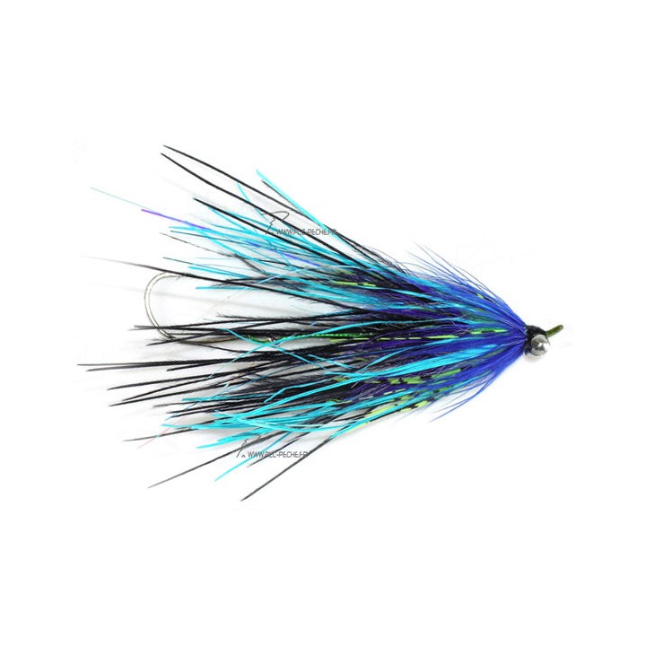 Mouche AQUAFLIES Steelhead Stu's Mini Ostrich Intruder Blue/Purple