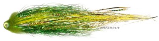 Mouche Brochet Pike Tube Niklaus Bauer Sheep Head Green Gold | PLC-PECHE.FR