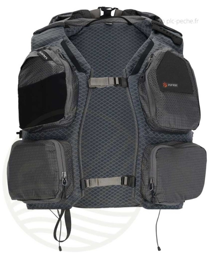 Gilet SIMMS Flyweight Vets Pack Smoke | PLC-PECHE.FR