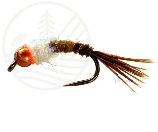 Mouche Nymph Rust/Grey/Org Tungstene CATCHY FLIES | PLC-PECHE.FR
