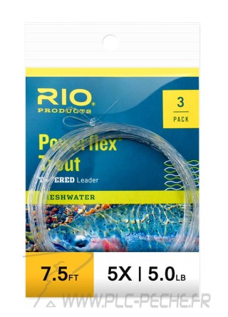Bas de Ligne RIO Powerflex (pack de 3) 7'5 (2,30m) - PLC FLY SHOP