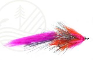Mouche Saumon Hareball leech Orange/Pink | PLC-PECHE.FR