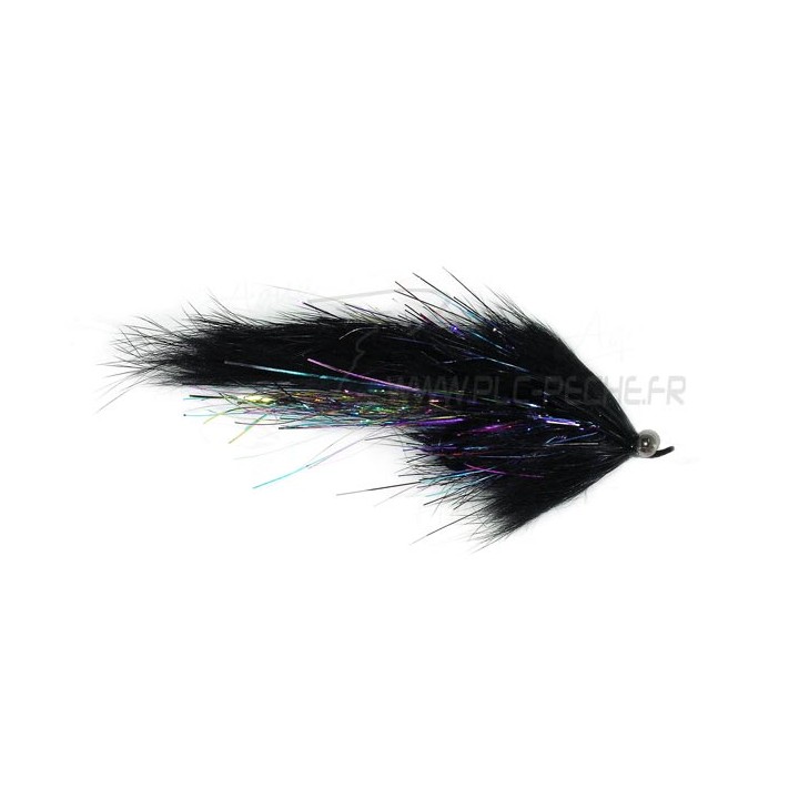 Mouche saumon hareball leech black | PLC-PECHE.FR