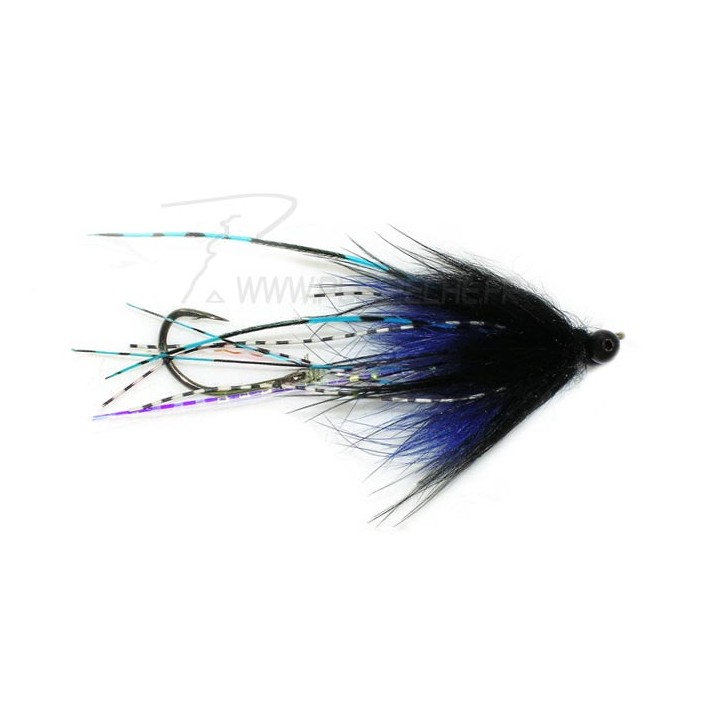 Mouche Steelhead AQUAFLIES Mini Intruder Brett Klamath black/blue  | PLC-PECHE.FR
