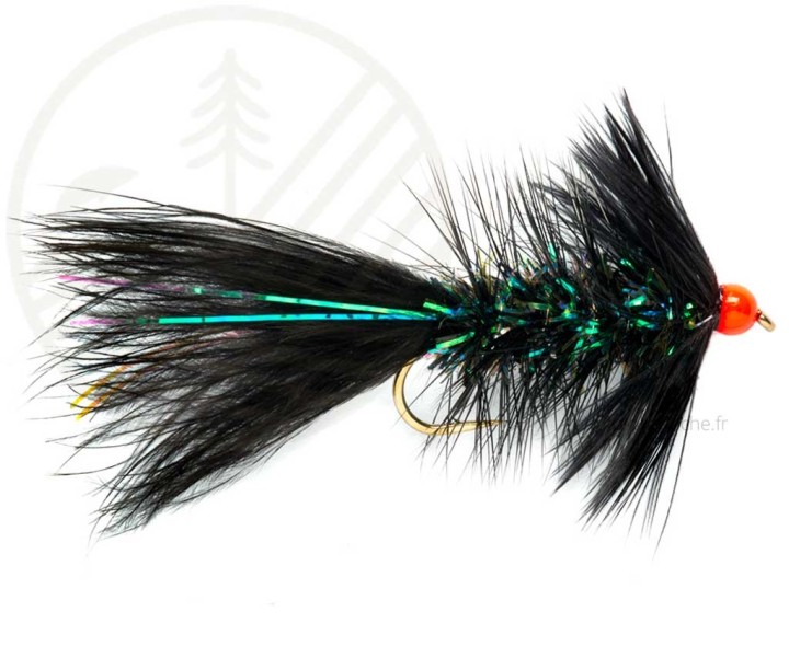 Mouche FULLING MILL Shimmer Bugger Black/Orange H6 | PLC-PECHE.FR