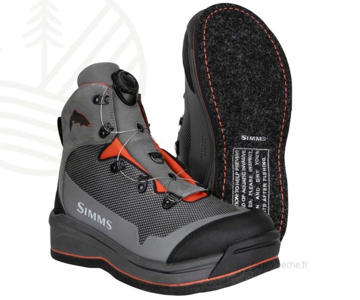 Chaussures de Wading Guide BOA Boot Feutre Slate SIMMS | PLC-PECHE.FR
