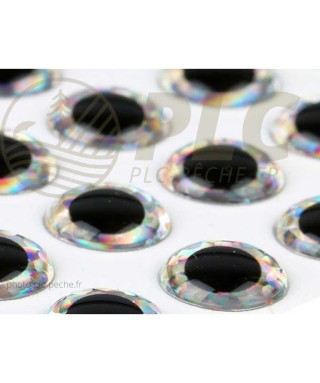Yeux 3D Epoxy Holo Silver | PLC-PECHE.FR