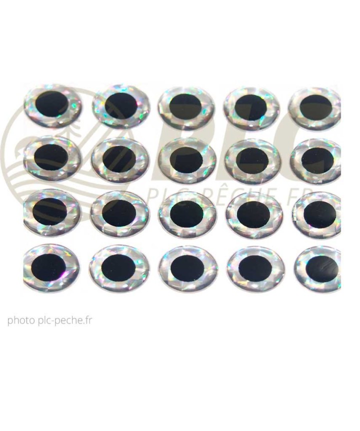 Yeux 3D Epoxy Holo Silver | PLC-PECHE.FR