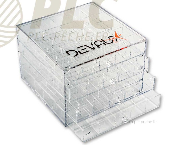 Boîte à mouche Plexiglass DEVAUX 100 cases| PLC-PECHE.FR