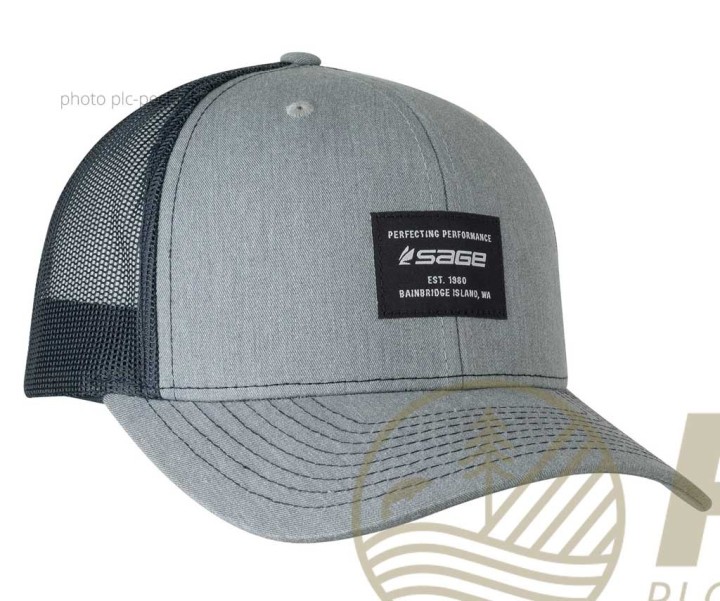 Casquette SAGE Patch Trucker Established Logo Hat Grey/Navy | PLC-PECHE.FR