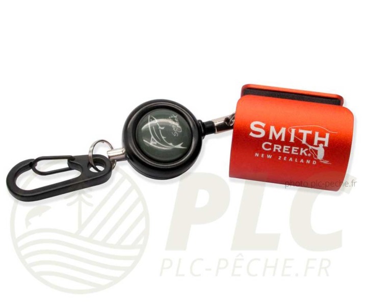 Porte canne Smith Creek rod clip™ + Orange avec Zinger | PLC FLY SHOP
