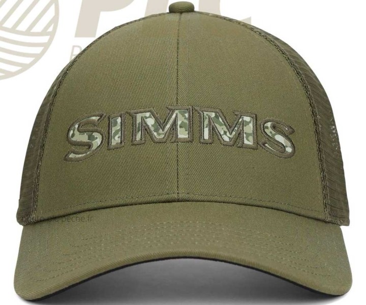 Casquette SIMMS Single Haul Trucker Back Eddy Camo Loden |PLC-PECHE.FR