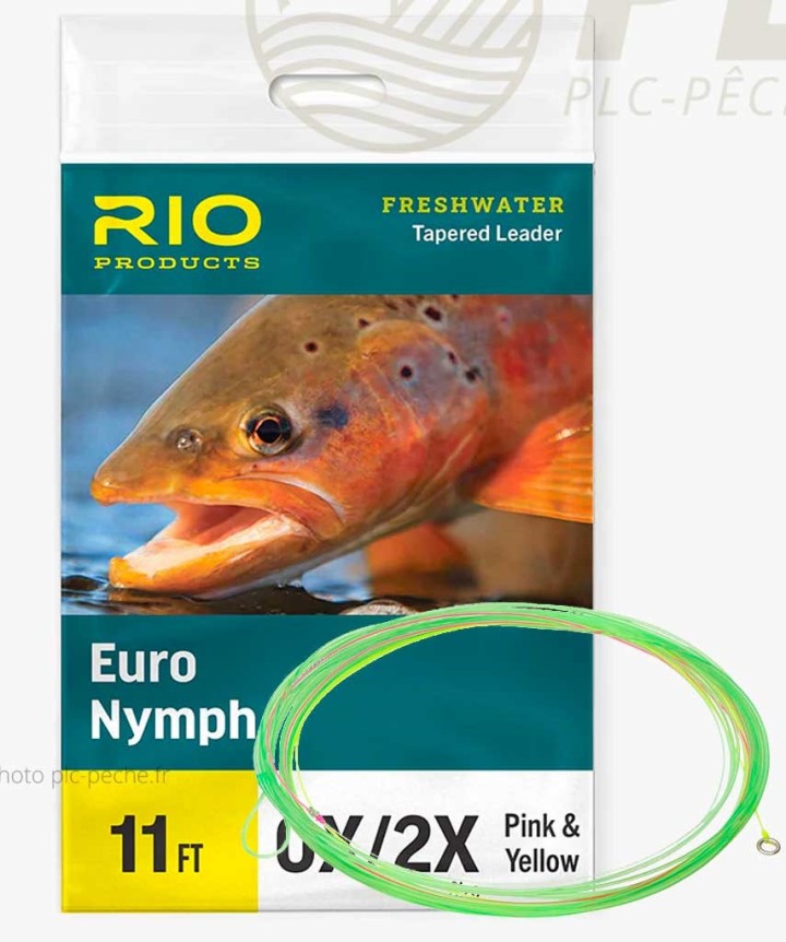 Bas de Ligne RIO Euro Nymph 11' 0X/2X  Pointe Noir/Blanc | PLC-PECHE.FR