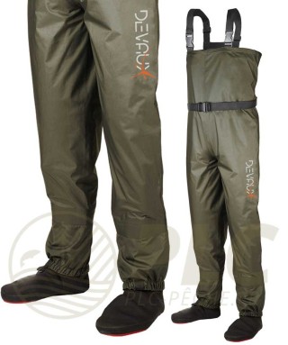 Pack Waders DEVAUX 100 42/43 L + Chaussures de Wading 42 Rivland Rubber  + EZY SHOES  | PLC-PECHE.FR