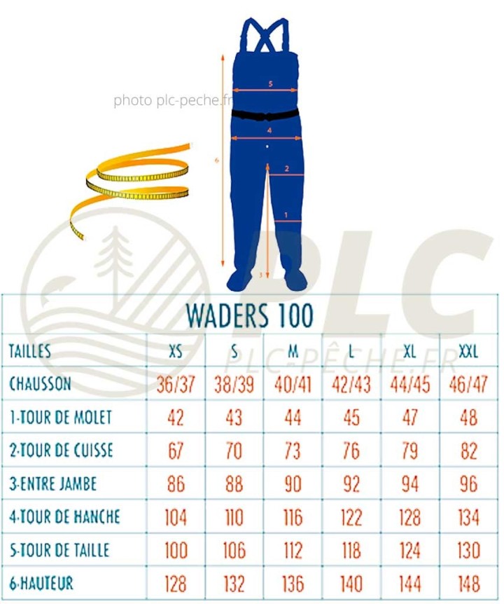 Pack Waders DEVAUX 100 44/45 XL + Chaussures de Wading 45 Rivland Rubber  + EZY SHOES | PLC-PECHE.FR