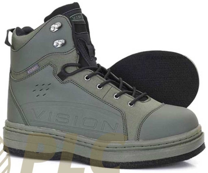Chaussures de wading Vision Koski feutre Vert | PLC-PECHE.FR