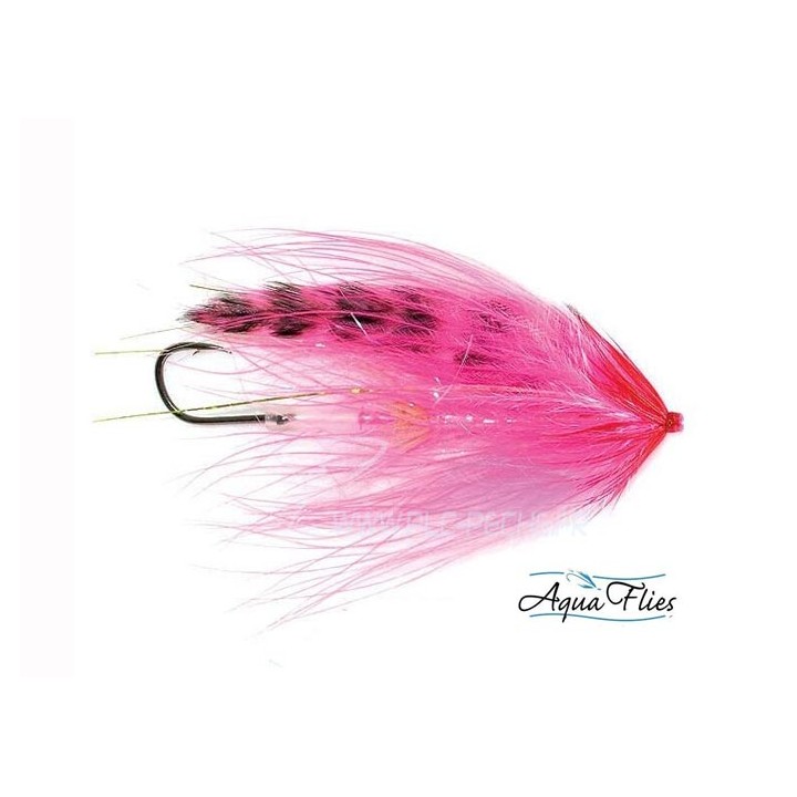 Mouche tube fly Steelhead/Saumon Hartwick's marabou hot shrimp pink - PLC FLY SHOP