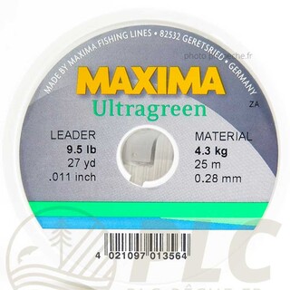 Fils nylon MAXIMA Ultragreen 25m | PLC-PECHE.FR
