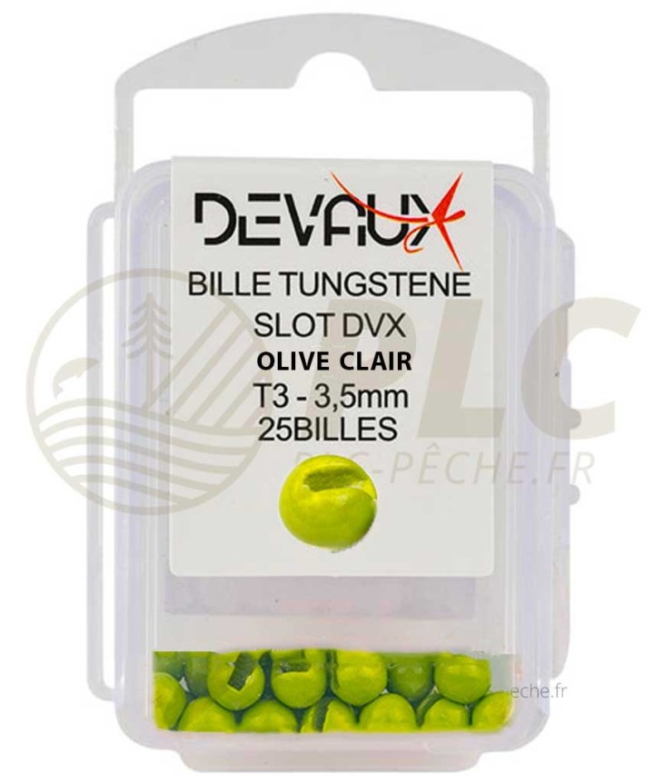 Billes Tungstene Slot DEVAUX Olive Clair | PLC-PECHE.FR