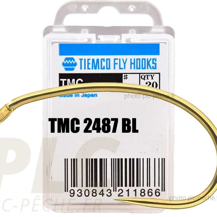 Hameçon mouche TIEMCO TMC 2487 BL Courbe sans ardillon | PLC-PECHE.FR