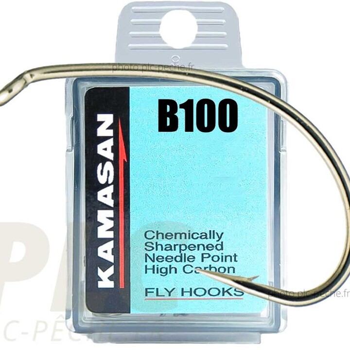 Hameçon Mouche Kamasan B100, hameçon courbe avec ardillon | PLC-PECHE.FR