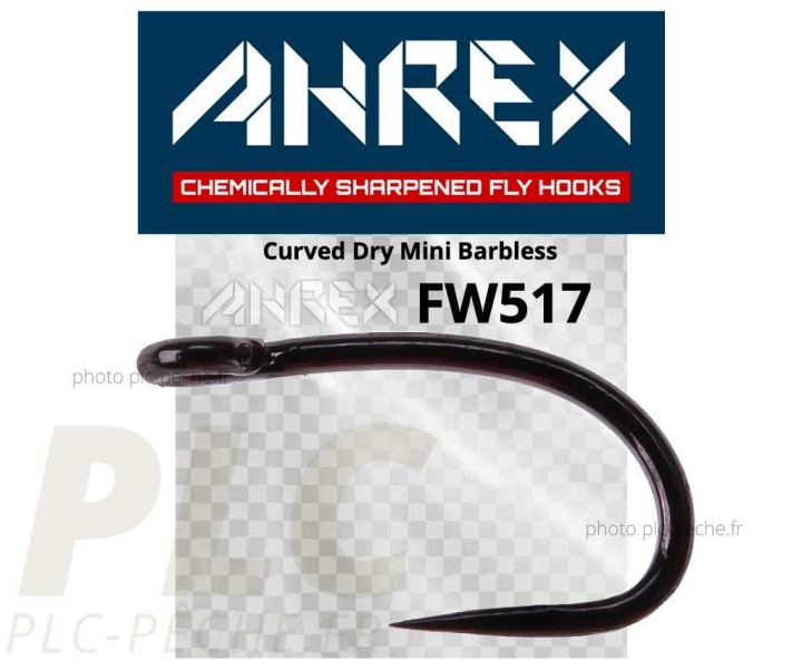 Hameçon mouche AHREX FW517 Curved Dry Mini Barbless | PLC-PECHE.FR