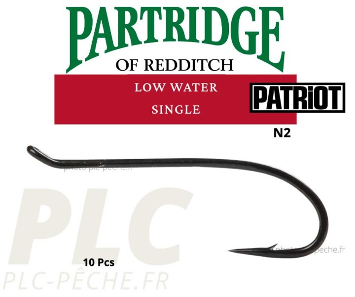 Hameçon mouche Partridge N2 Low Water Single Black | PLC FLY SHOP