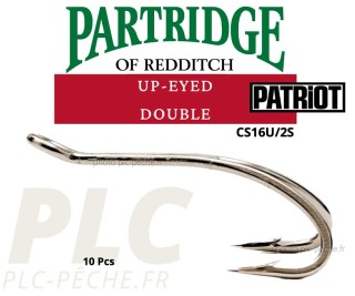 Hameçon mouche PARTRIDGE Patriot Double Up-Eye CS16U/2 Silver | PLC-PECHE.FR