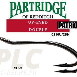 Hameçons mouche PARTRIDGE Patriot Double Up-Eye CS16U/2 BN | PLC-PECHE.FR