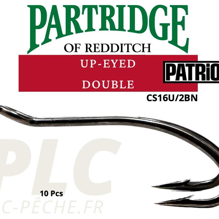 Hameçons mouche PARTRIDGE Patriot Double Up-Eye CS16U/2 BN | PLC-PECHE.FR