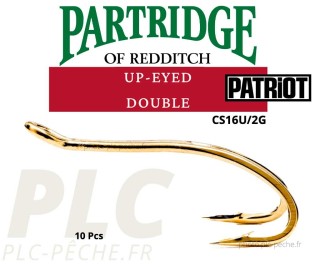 hameçon mouche Partridge Patriot double up-eye cs16/2 gold - PLC FLY SHOP